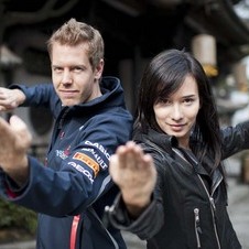 Vettel com a atriz Celina Jade