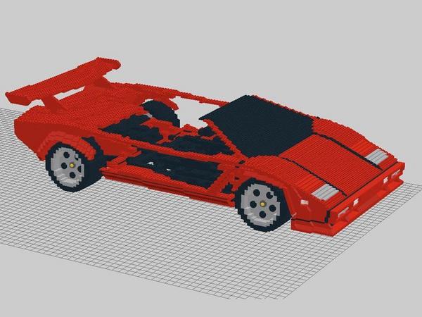 German Man Builds Massive Lamborghini Countach from Lego