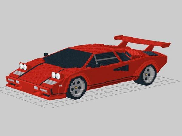 German Man Builds Massive Lamborghini Countach from Lego