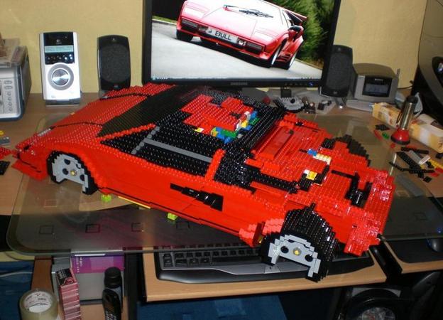 German Man Builds Massive Lamborghini Countach from Lego