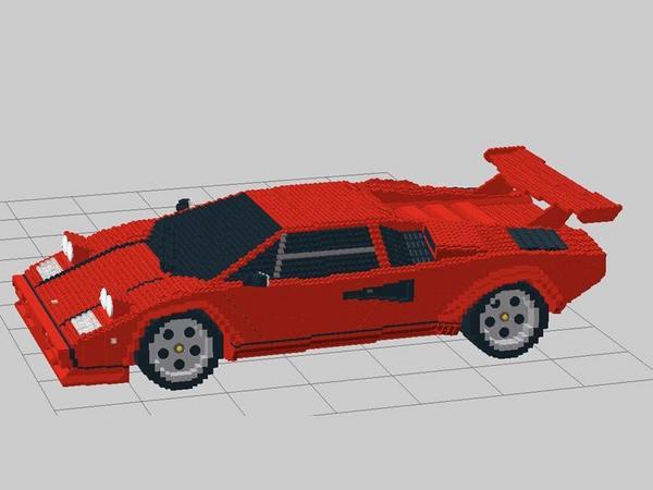 German Man Builds Massive Lamborghini Countach from Lego