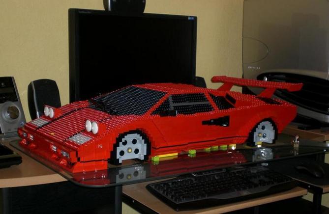 German Man Builds Massive Lamborghini Countach from Lego