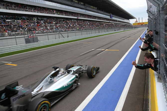 Mercedes returned to domination at the Russian Grand Prix and conquered the world title