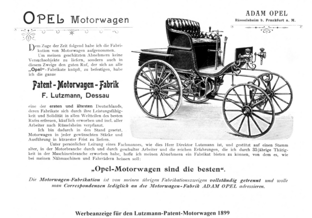 Opel Patent Motorwagen System Lutzmann