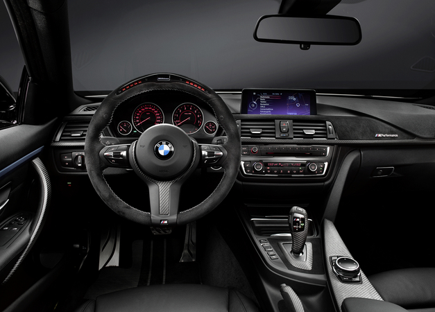 The interior package also adds an Alcantara steering wheel