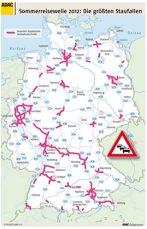 ADAC Stauprognose: 13. bis 15. Juli