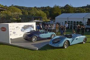 O Type 57G Tank e o Veyron Vitesse Wimille estiveram em exposição em Pebble Beach