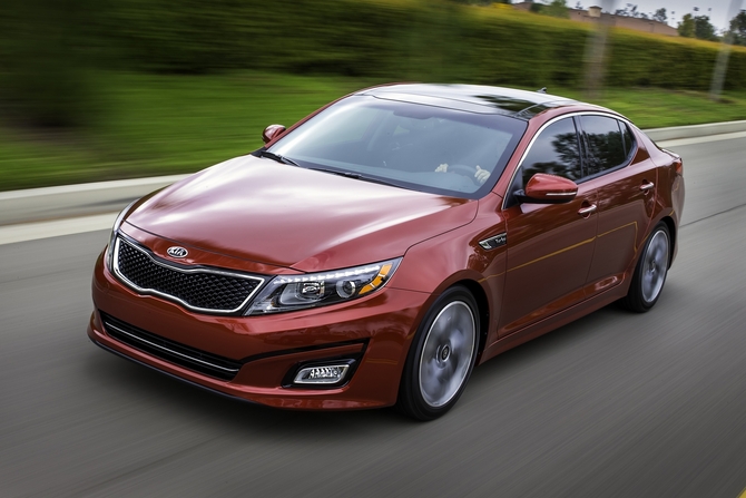 The refreshed Optima has a new front bumper look