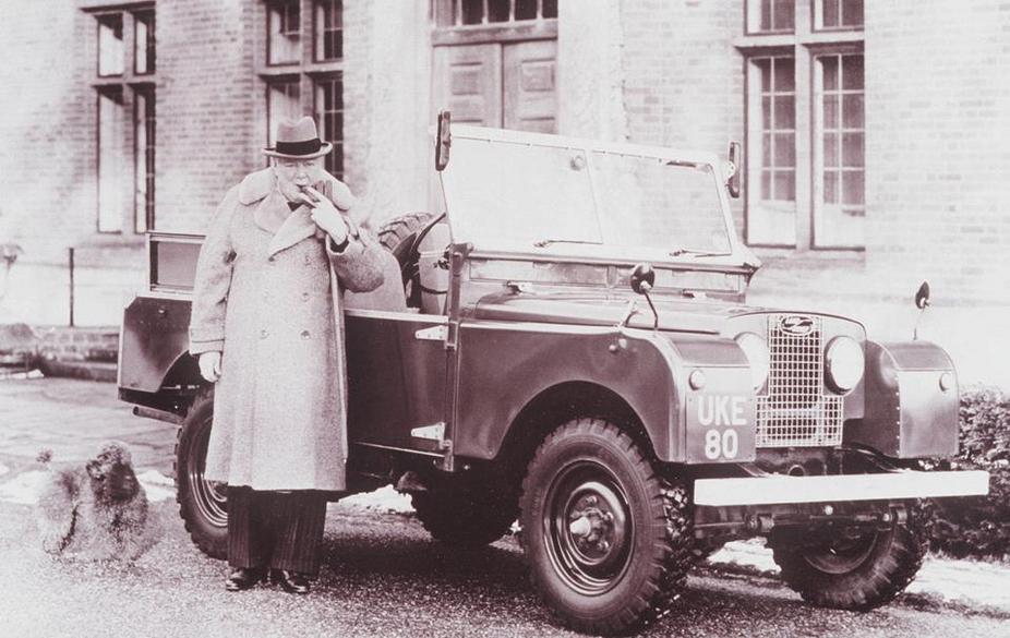 Winston Churchill e o seu Land Rover, 1952