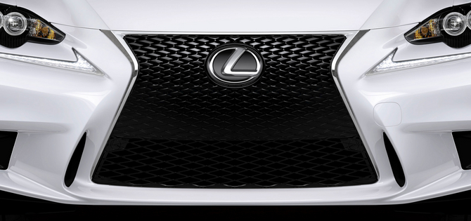 The car carries Lexus' spindle grill