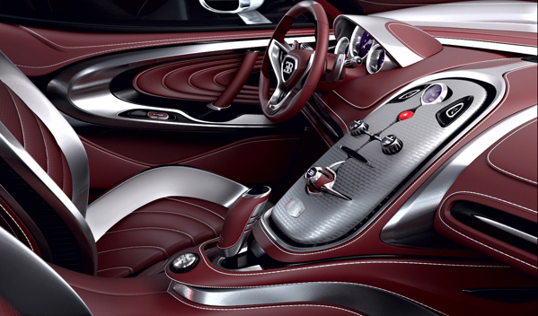 The interior is based on the Veyron