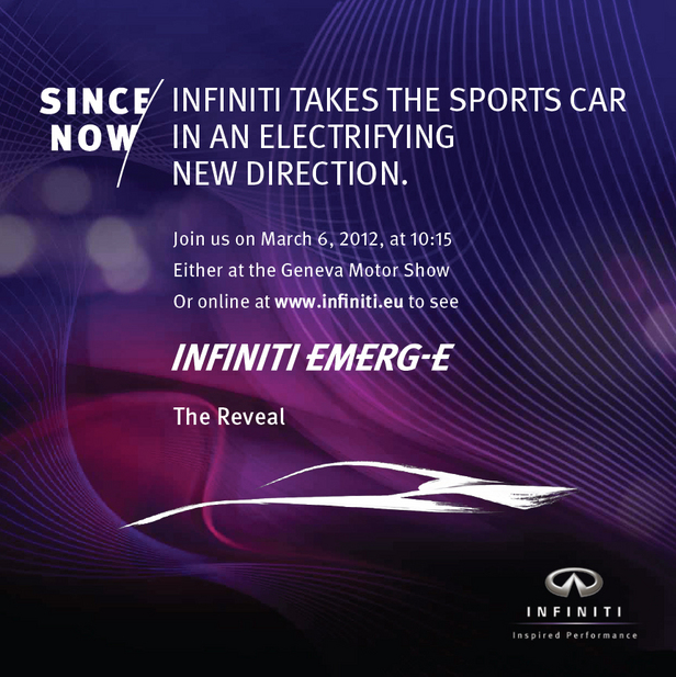 Infiniti Announcing EMERG-E on March 6 at Geneva Motor Show