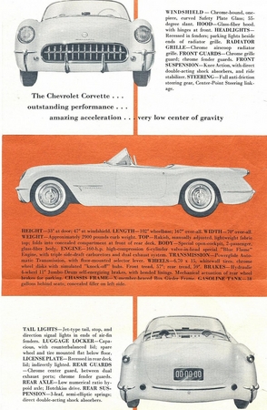 The cover of the original 1953 Corvette brochure