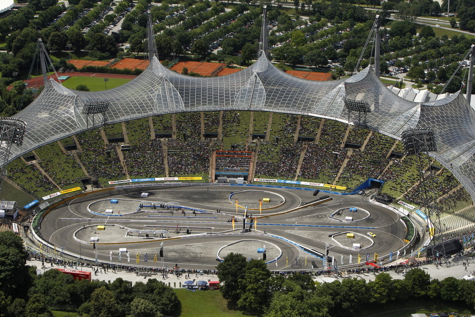 A vista fant&aacute;stica sobre o Est&aacute;dio Ol&iacute;mpico de Munique