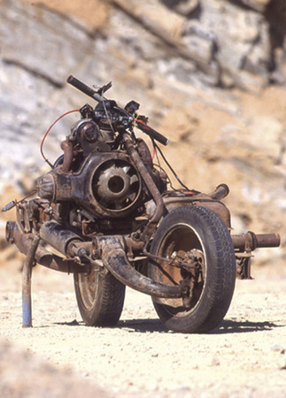 Stranded in the desert, man builds motorcycle from broken 2CV