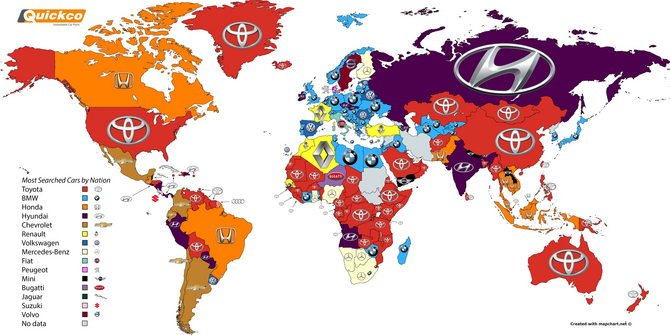 No ranking global a BMW e a Hyundai ficaram atrás da Toyota