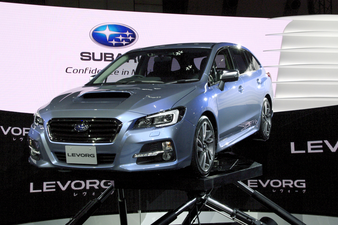 The car shows the shape of Subaru's future wagons