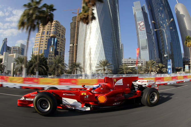 Ferrari Rockets Through Doha, Qatar, to Open Qatar Motor Show