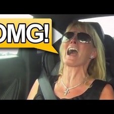 Mom freaks out in Lamborghini Gallardo